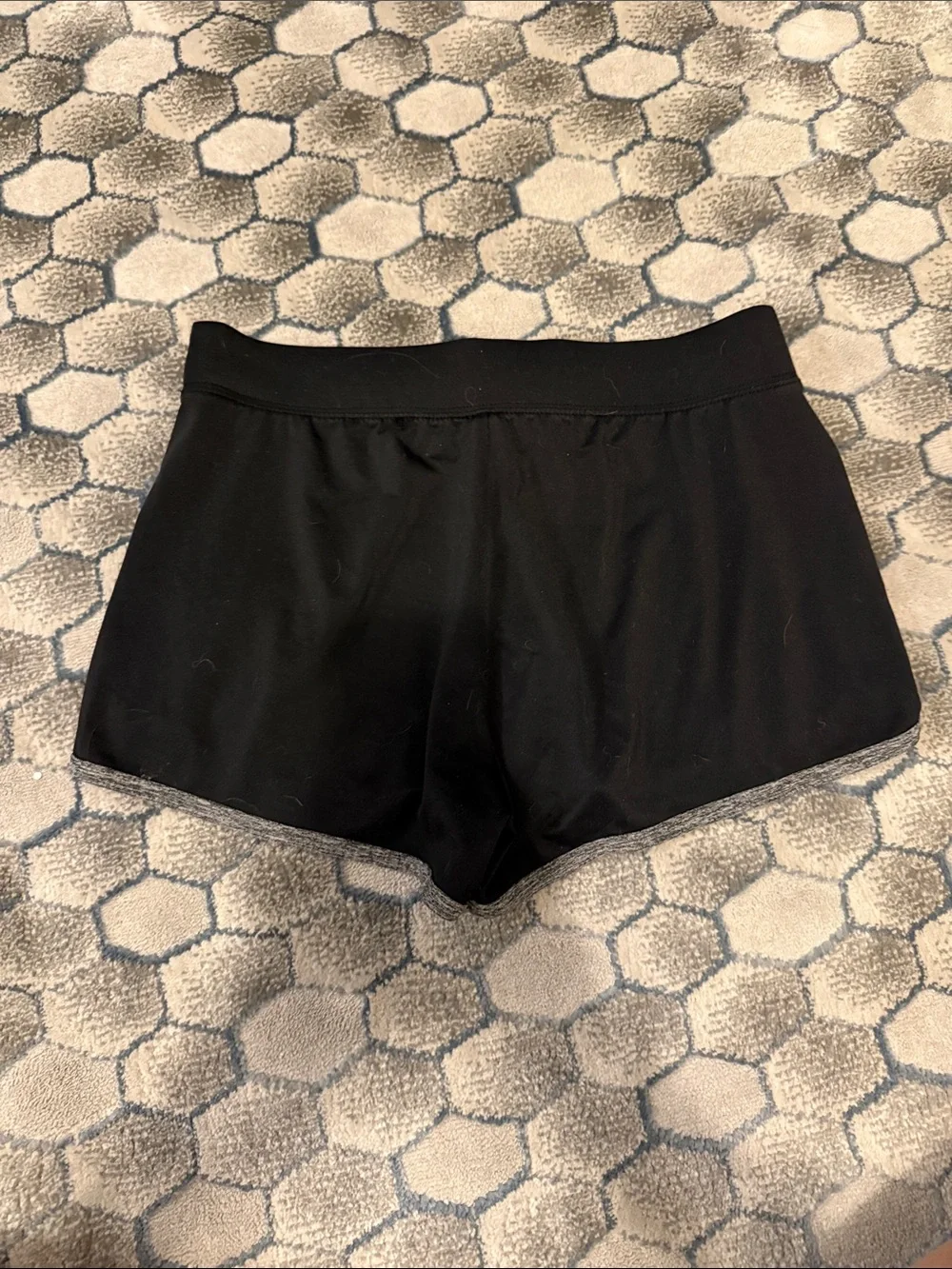Justice Black Athletic Shorts with Gray Trim and Drawstring